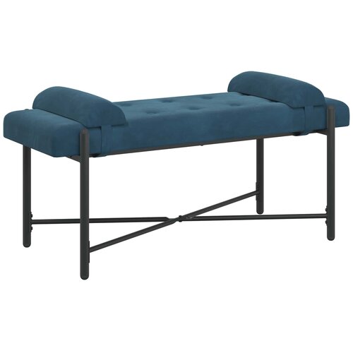  Klupa s gumbima i jastučićima Plava 110 x 40 x 46 cm Bar&amp;scaron;un Slike