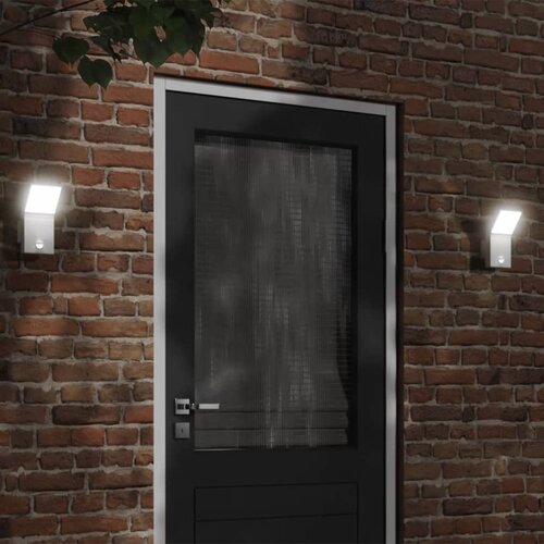 The Living Store Zunanje LED stenske senzorske svetilke bela tlačno lit aluminij - Zunanja Stenska LED Svetilka, (21418220) Cene