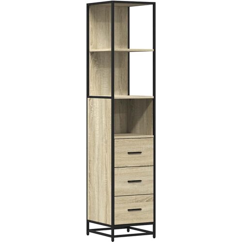 Maison Chic Kopalniška omarica - Kopalniški kabinet sonoma hrast 35x37,5x166 cm inženirski les, (21794547) Cene