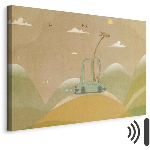  Slika - Dreamy Traveler - A Cheerful Giraffe Driving a Car on a Sunny Day 60x40 Akustična Cijene