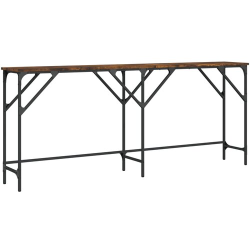 Maison Chic konzolna miza - miza ob steni dimljen hrast 180x29x75 cm inženirski les, (21785926) Slike