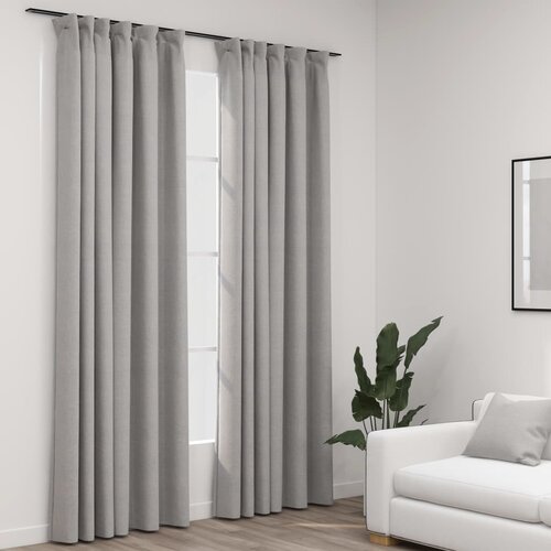 vidaXL Zavjese za zamračivanje s kukama 2 kom sive 140 x 245 cm Cijene