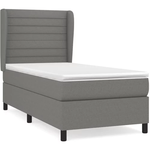 vidaXL Box spring postelja z vzmetnico temno siva 80x200 cm blago, (20930304)