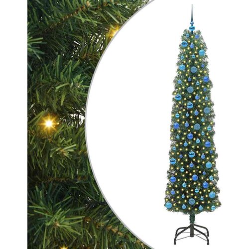 VidaXL Umjetno božićno drvce Zelena 240 cm PVC i čelik i plastika Slike