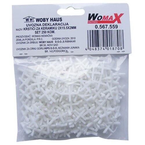 Womax Krstići za keramiku 2x15.5x2mm, 250 komada Slike