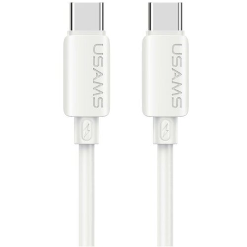 Usams U98 Silicone USB-C/USB-C 60W Fast Charge kabel, Bel, 1m Slike
