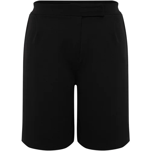 Trendyol Curve Black Pleat Detailed Shorts & Bermuda