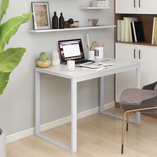vidaXL Stol za računalo bijeli 110 x 60 x 73 cm od iverice Cijene