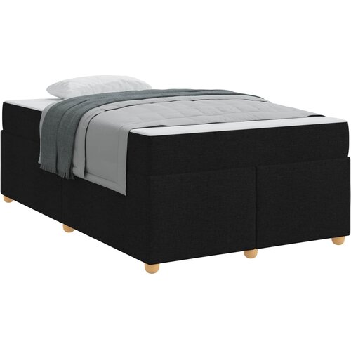 vidaXL Konstrukcija postelje z vzmetnico Črna 120 x 190 cm blago, (5000123670) Cene
