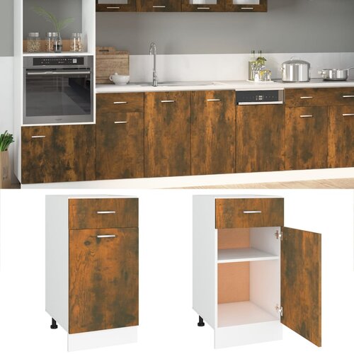 vidaXL Donji ladičar dimljeni hrast 40x46x81,5 cm konstruirano drvo Cijene
