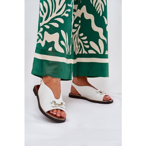 Boto Flat Sandals With Decoration Eco Leather White Tillireta Cene