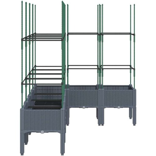  Vrtna sadilica s re&amp;scaron;etkom siva 160 x 120 x 142 5 cm PP Slike