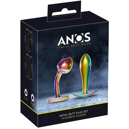 Anos Metal Rainbow - kovinski analni dildo (2 kosa) Slike