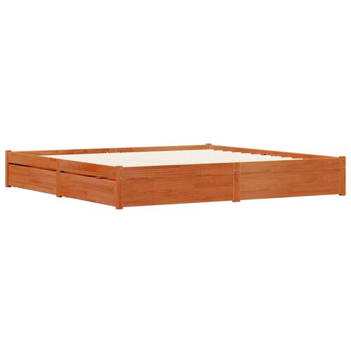  Okvir za krevet s ladicama Vosak smeđa 200 x 200 cm Slike