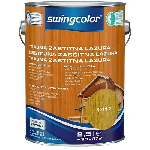 SWINGCOLOR Lazura za trajnu za&amp;scaron;titu (Tre&amp;scaron;nja, 2,5 l) Slike