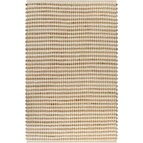  Ročno pletena preproga iz jute 120x180 cm naravna in bela