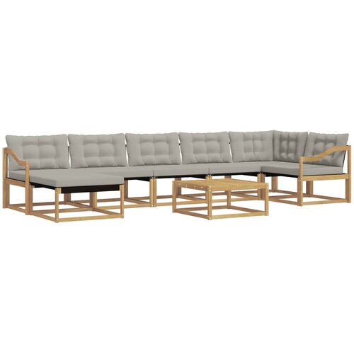  Set vanjskih sofa 8 kom. Bijela i svjetlosiva 79 x 79 x 37 cm Slike