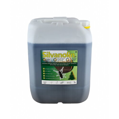 SILVANOLIN Za&amp;scaron;čitni premaz za les Silvanolin zelen (20 kg, &amp;scaron;čiti pred delovanjem lesnih gliv, insektov in morskih &amp;scaron;kodljivcev, tudi za les, izpostavljen vremensk Slike