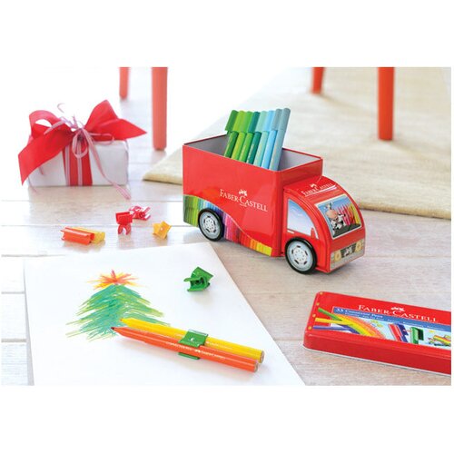  &amp;Scaron;KOLSKI 33BOJE U METALNOJ KUTIJI CONNECTOR TRUCK FABER CASTELL 155533 Slike