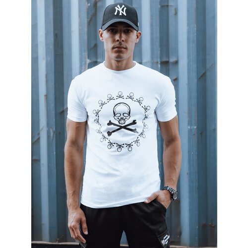 DStreet T-shirt męski z nadrukiem biały Slike