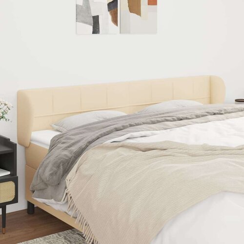  Vzglavje z u&amp;scaron;esi krem 183x23x78/88 cm blago, (20933499) Slike