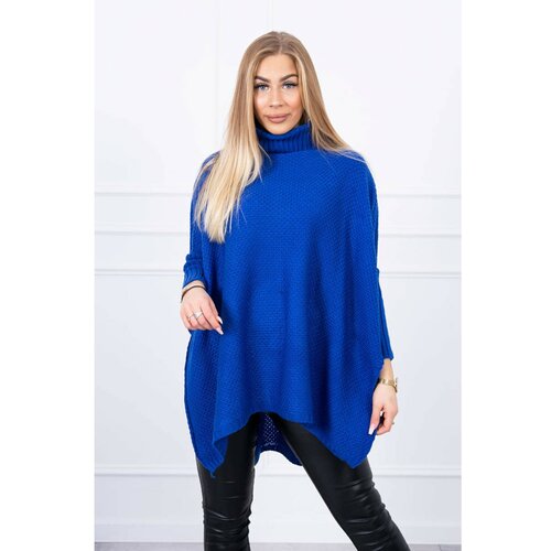 Kesi Turtleneck sweater and side slits mauve blue Slike