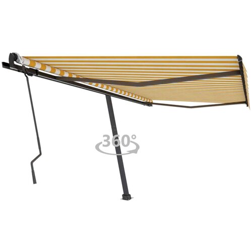 Prostostoječa ročno zložljiva tenda 400x300 cm rumena/bela, (20702886) Cene