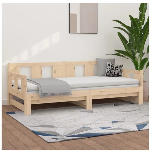  Izvlečna dnevna postelja trdna borovina 2x(80x200) cm