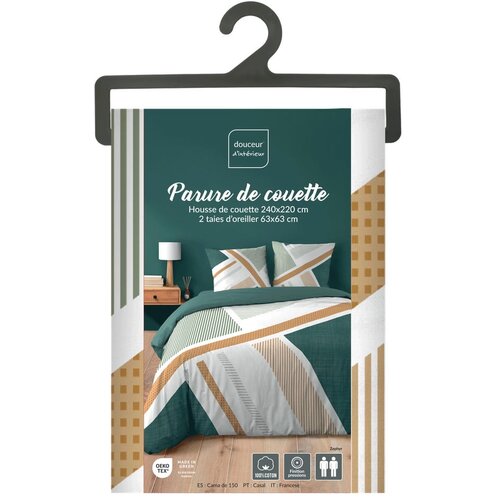 Douceur d int&amp;eacute;rieur Bela bombažna posteljnina za zakonsko posteljo/podalj&amp;scaron;ana 240x220 cm Zephyr &amp;ndash; Slike