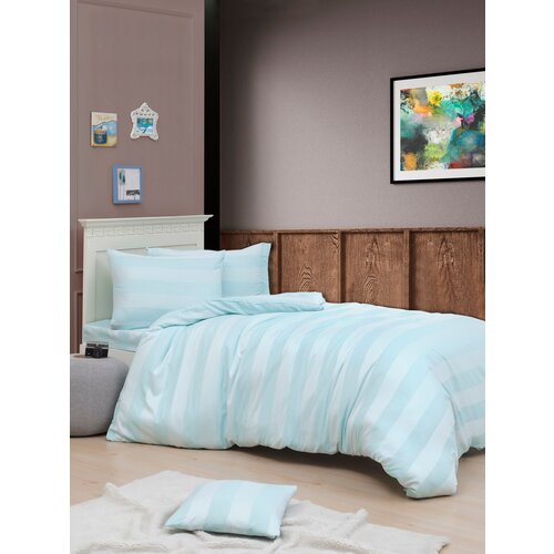 Hanah home komplet posteljine Max Yollu Saten, 160x220cm, Tirkizna Slike