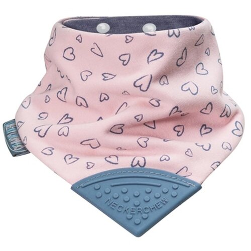 Cheeky chompers podbradnjak/marama Premium s grizalom Made with Love rose Slike