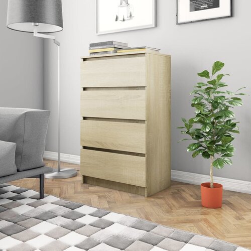 VidaXL Komoda sonoma hrast 60x35x98,5 cm iverna plo&amp;scaron;ča Slike