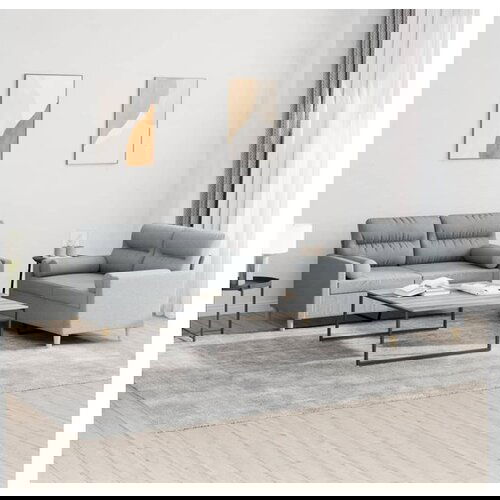 VidaXL 2-dijelni set sofa s jastucima svjetlosivi od tkanine Slike