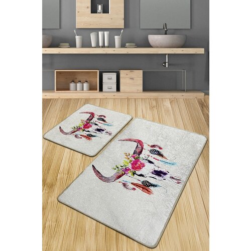  Cervo Djt Multicolor Bathmat Set (2 Pieces) Cene