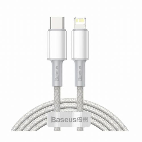 Baseus kabel USB-C/Mfi QC PD 20W 200 cm woven white Cene