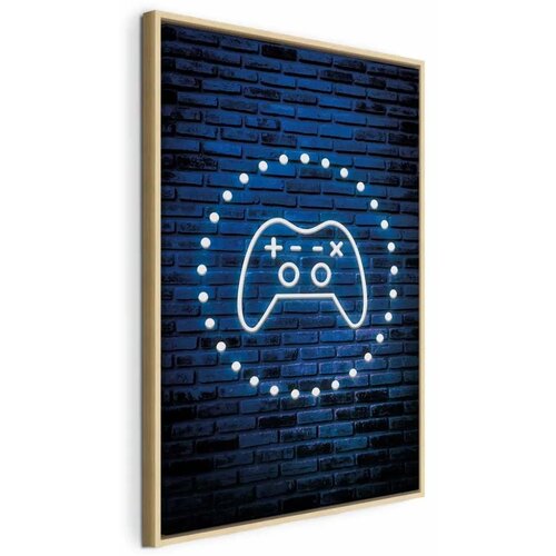  Slika - Neon Gamepad 60x90 U prirodnom drvenom okviru Cijene