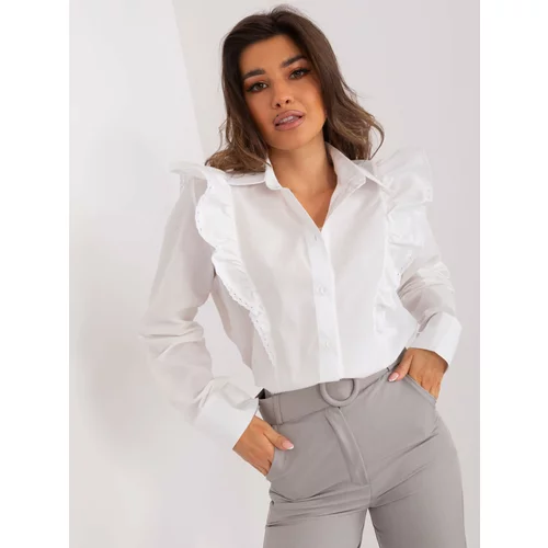 Fashion Hunters White classic shirt with lace