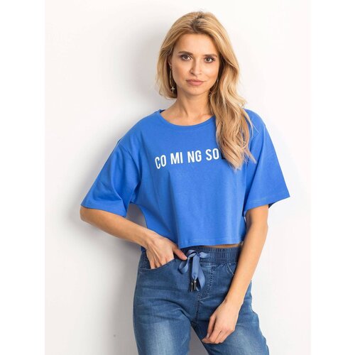 Yups Cropped blouse with text print blue Cijene