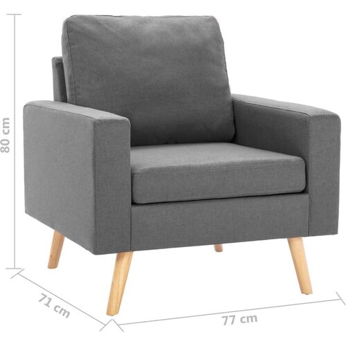  2-dijelni set sofa od tkanine svjetlosivi Slike