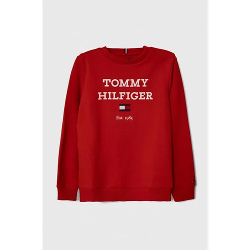 Tommy Hilfiger Otroški pulover rdeča barva