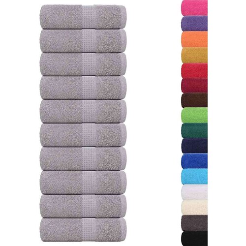 VidaXL Ručnici za pranje 10 kom sivi 30 x 30 cm 360 gsm 100 % pamuk Slike