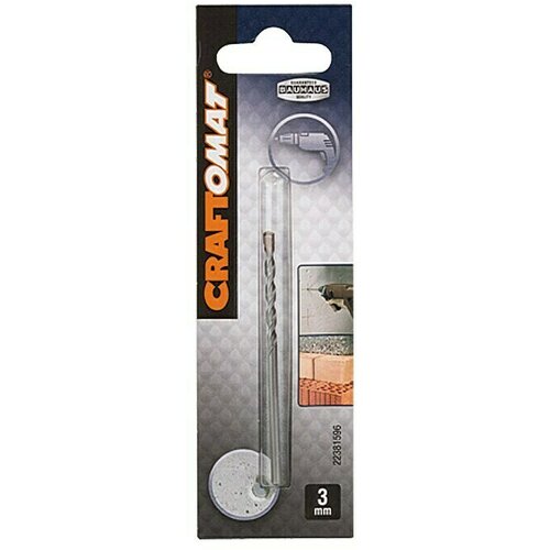 CRAFTOMAT Svrdlo za beton (Promjer: 3 mm, Duljina: 70 mm) Slike