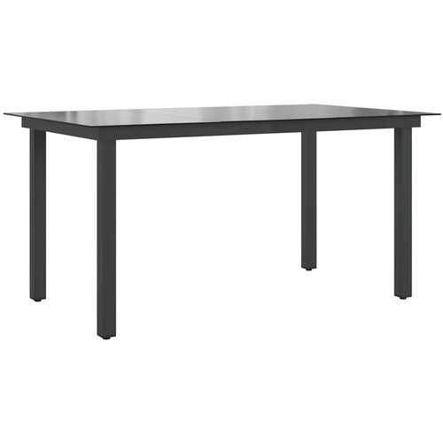  Vrtni stol crni 150 x 90 x 74 cm aluminijum i staklo Slike