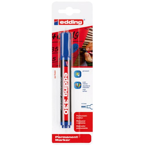  PERMANENTNI MARKER 1-5MM KLINASTA KONICA EDDING 330/1 MODRI BLISTER Slike