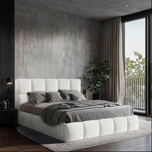 MID.YOU OBLAZINJENA POSTELJA 180 cm x 200 cm , les, tekstil, leseni material naravne barve Cene