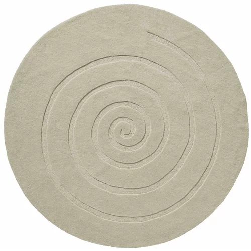 Think Rugs Krem-bela volnena preproga Spiral, ⌀ 180 cm