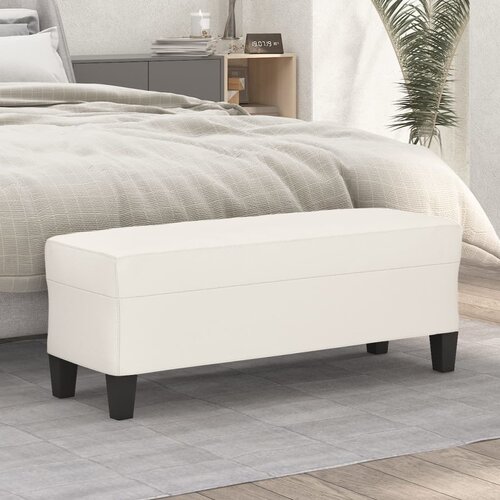  Klupa krem 100 x 35 x 41 cm od umjetne kože Slike