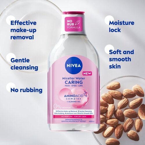 Nivea MicellAIR&amp;reg; micelarna voda za suhu i osjetljivu kožu 3u1 400 ml za žene Slike