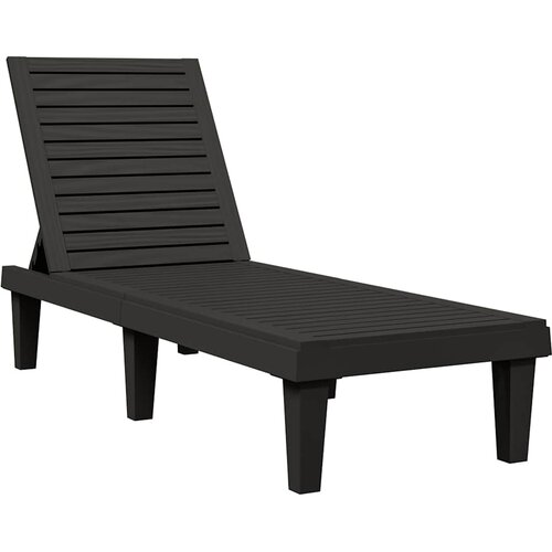  Ležaljke za sunčanje 2 kom crne 155x58x83 cm od polipropilena Slike