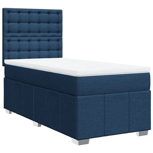vidaXL Box spring postelja z vzmetnico modra 100x200 cm blago, (21308940) Cene